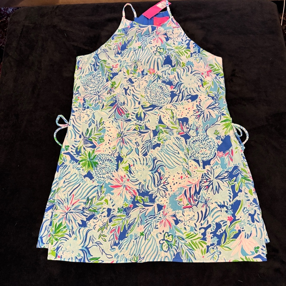Lilly Pulitzer Coastal Blue Pearl Romper Size 14